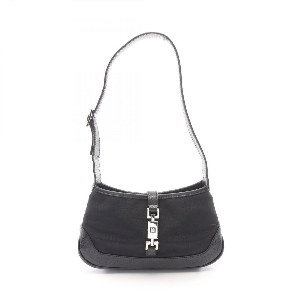 Gucci Jackie Shoulder Bag Canvas Leather Black